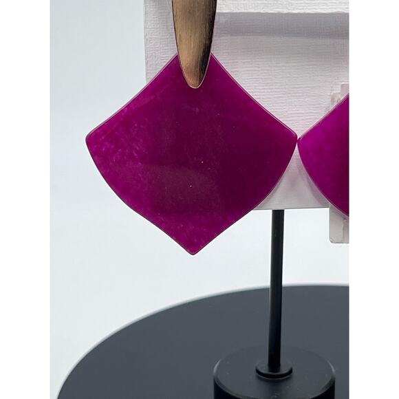 Kendra Scott Astoria Maroon Jade Gold Plated Boho Stone Earrings - Picture 4 of 10